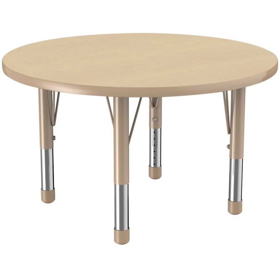 Environments® 36" Round Activity Table with Adjustable Chunky Legs - Maple/Maple