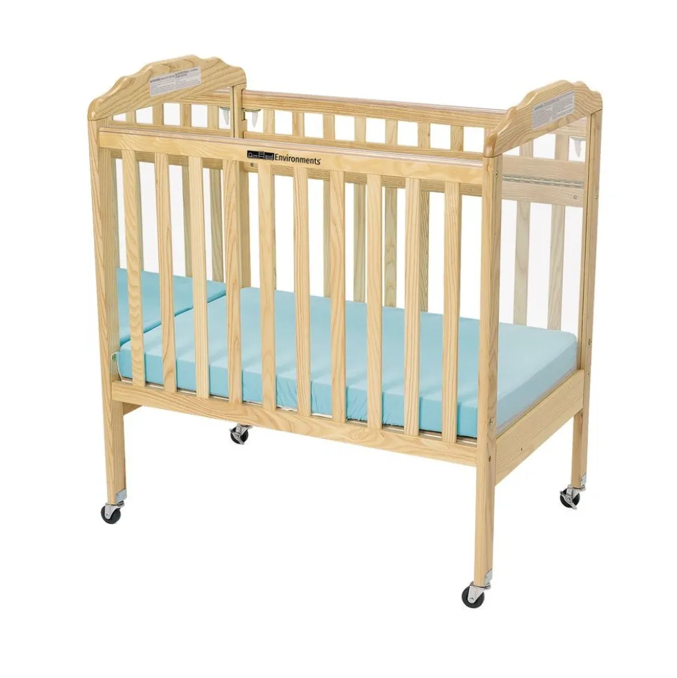 Environments® Safe-T-Side® Clear View/Mirror Crib with Mattress