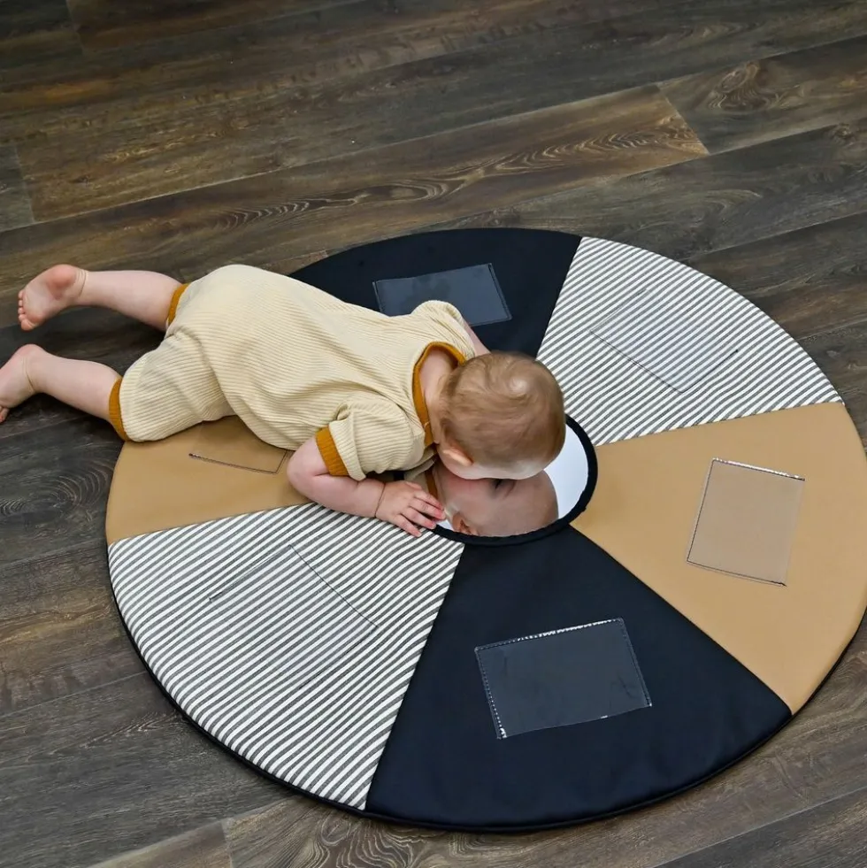 Environments® SoftStages® Modern Comfort See Me Mat - Almond/Black/Black Stripe
