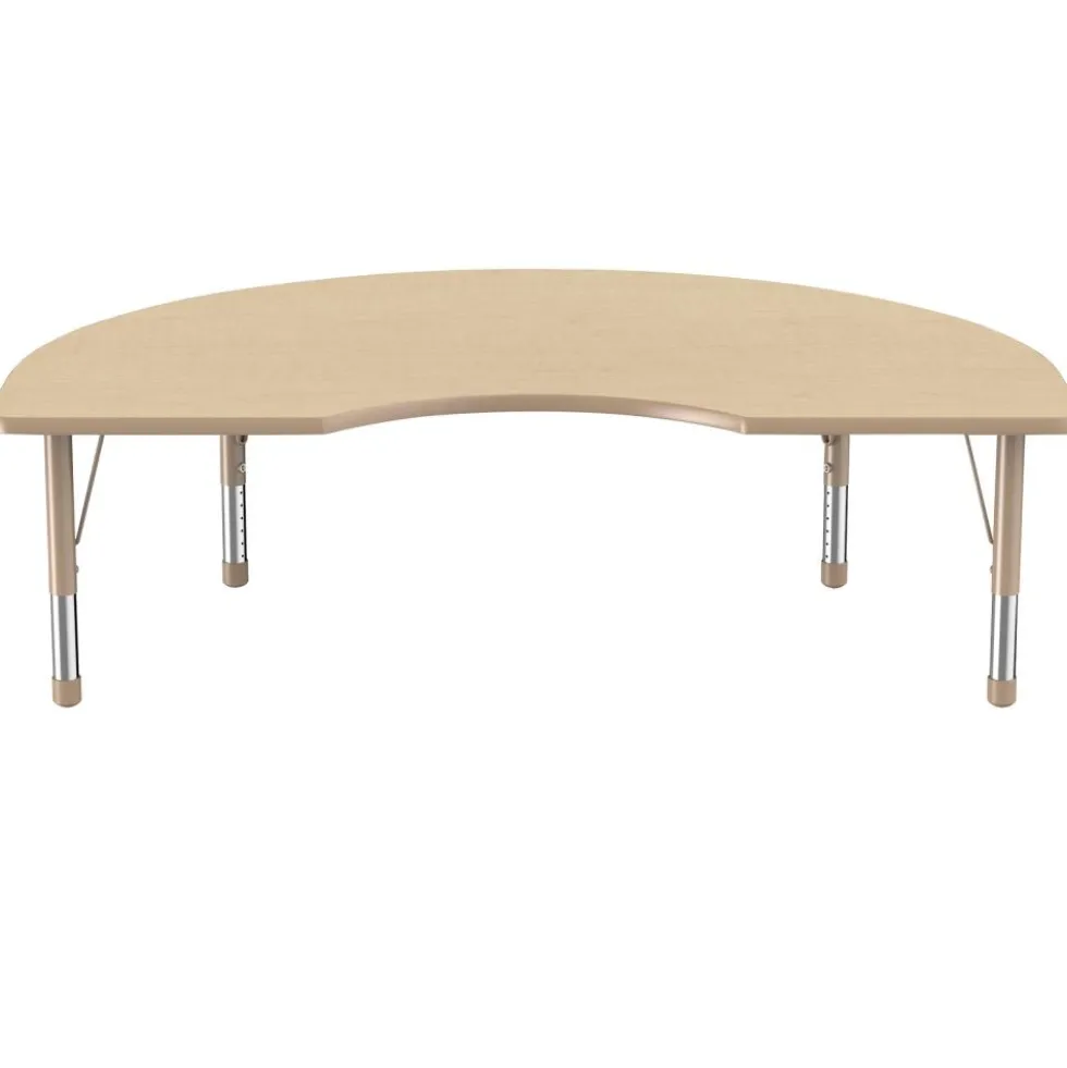 Environments® 48" x 72" Kidney Activity Table with Adjustable Chunky Legs - Maple/Maple