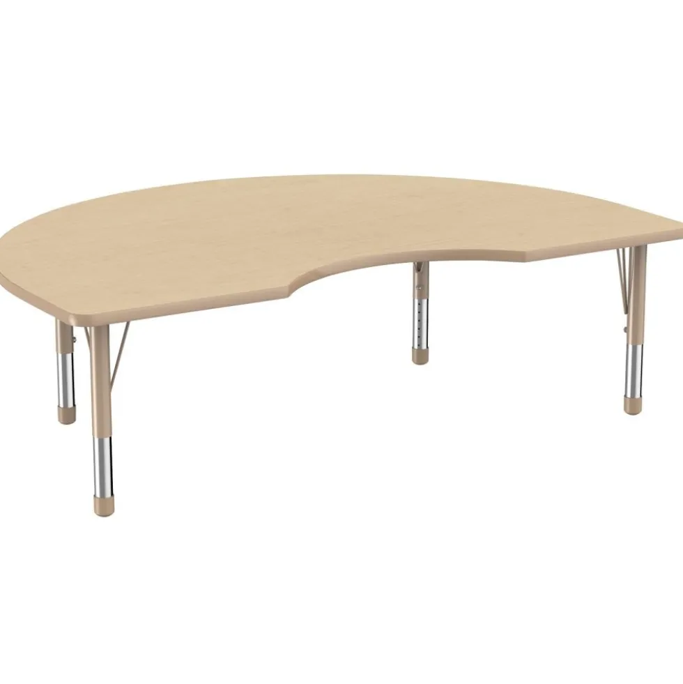 Environments® 48" x 72" Kidney Activity Table with Adjustable Chunky Legs - Maple/Maple