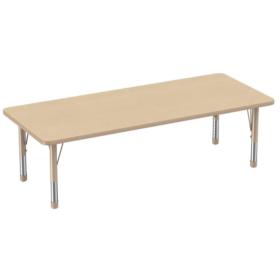 Environments® 30" x 60" Rectangle Activity Table with Adjustable Chunky Legs - Maple/Maple