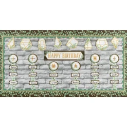Eucalyptus Happy Birthday Bulletin Board - 70 Pieces