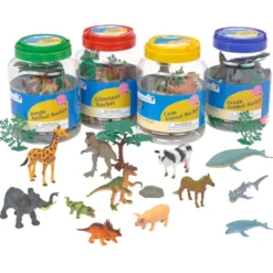 Excellerations® Animal Bucket Playset - Set of All 4, 126 Pieces