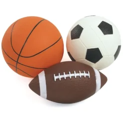 Excellerations® Best Value Vinyl Sports Ball Set - Football, Basketball & Soccer Ball