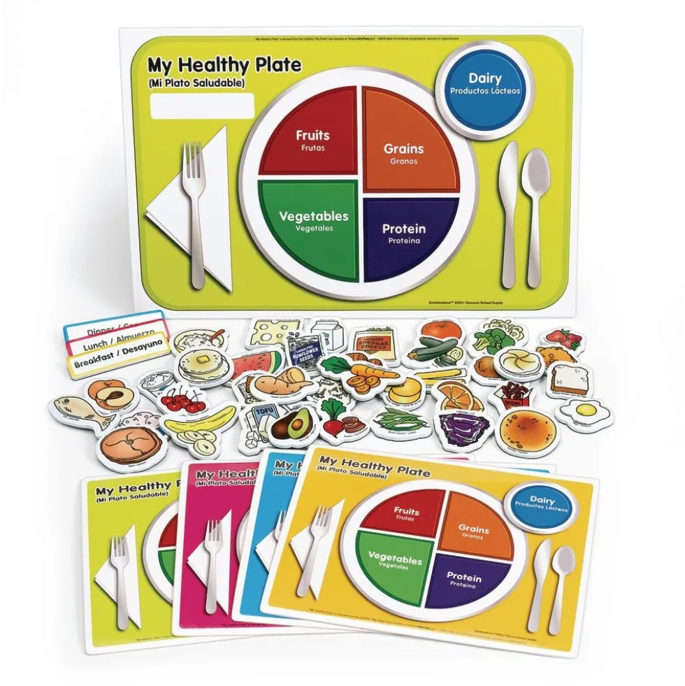 Excellerations® Bilingual My Healthy Plate Magnet Activity Set