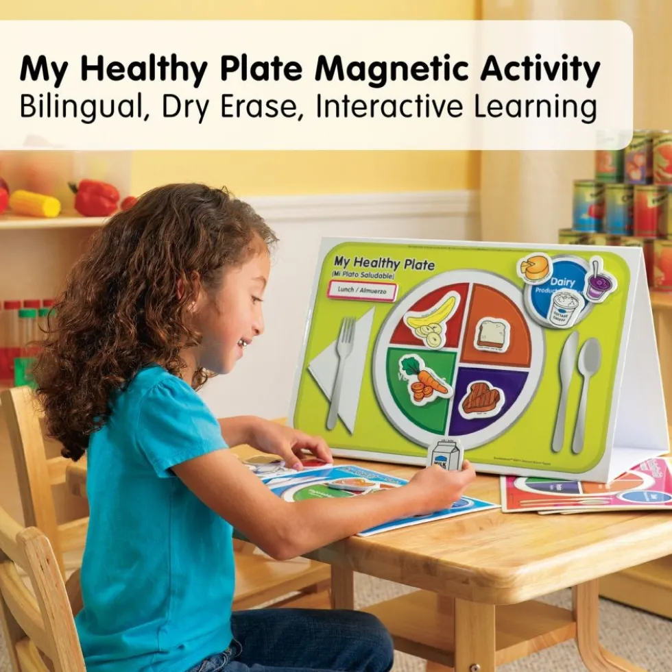 Excellerations® Bilingual My Healthy Plate Magnet Activity Set