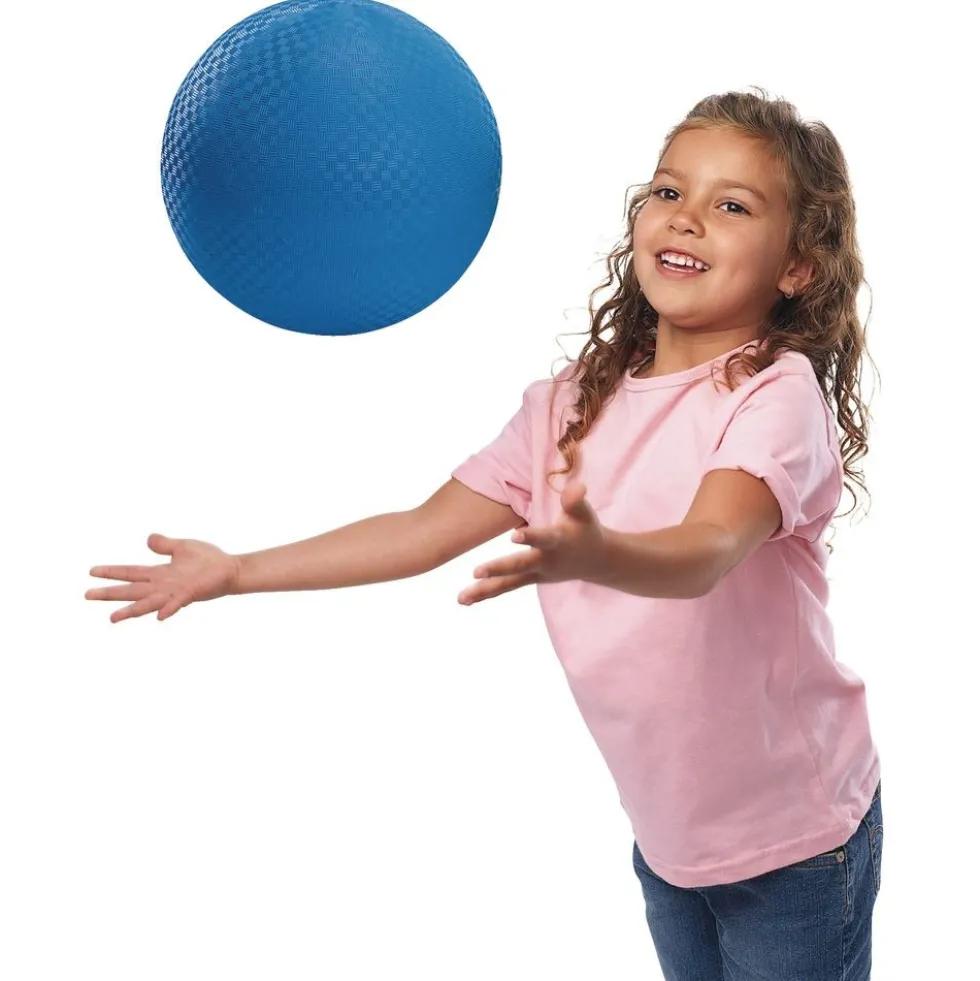 Excellerations® 10" Blue Best Quality Rubber Playground Balls - Set of 6