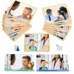 Excellerations® Disabilities & Doctor Puzzles - Set of 18 Wooden Puzzles