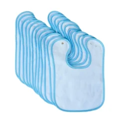 Excellerations® Dozen Blue Bibs with Snaps