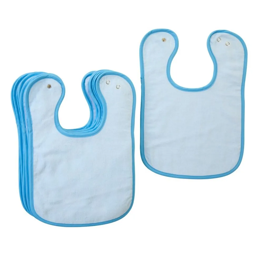 Excellerations® Dozen Blue Bibs with Snaps