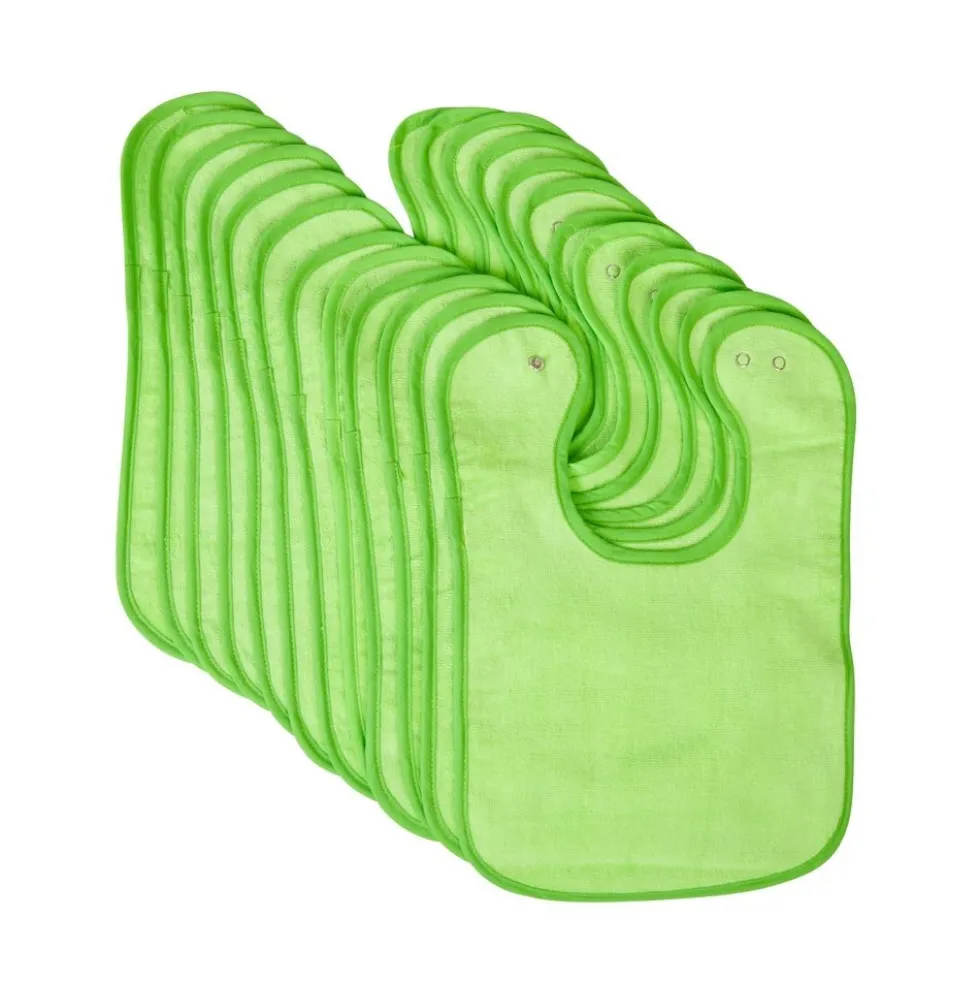 Excellerations® Dozen Green Bibs with Snaps