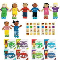Excellerations® Emotions Books, Dolls, and Blocks Mega Kit - 8 books 8 dolls 32 blocks