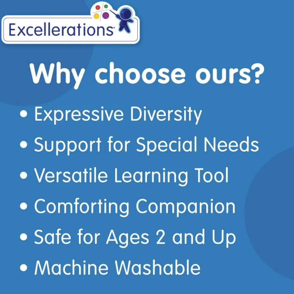 Excellerations® 18" Emotions Dolls Bilingual - Mad, Scared, Sad, Happy - Set of 4
