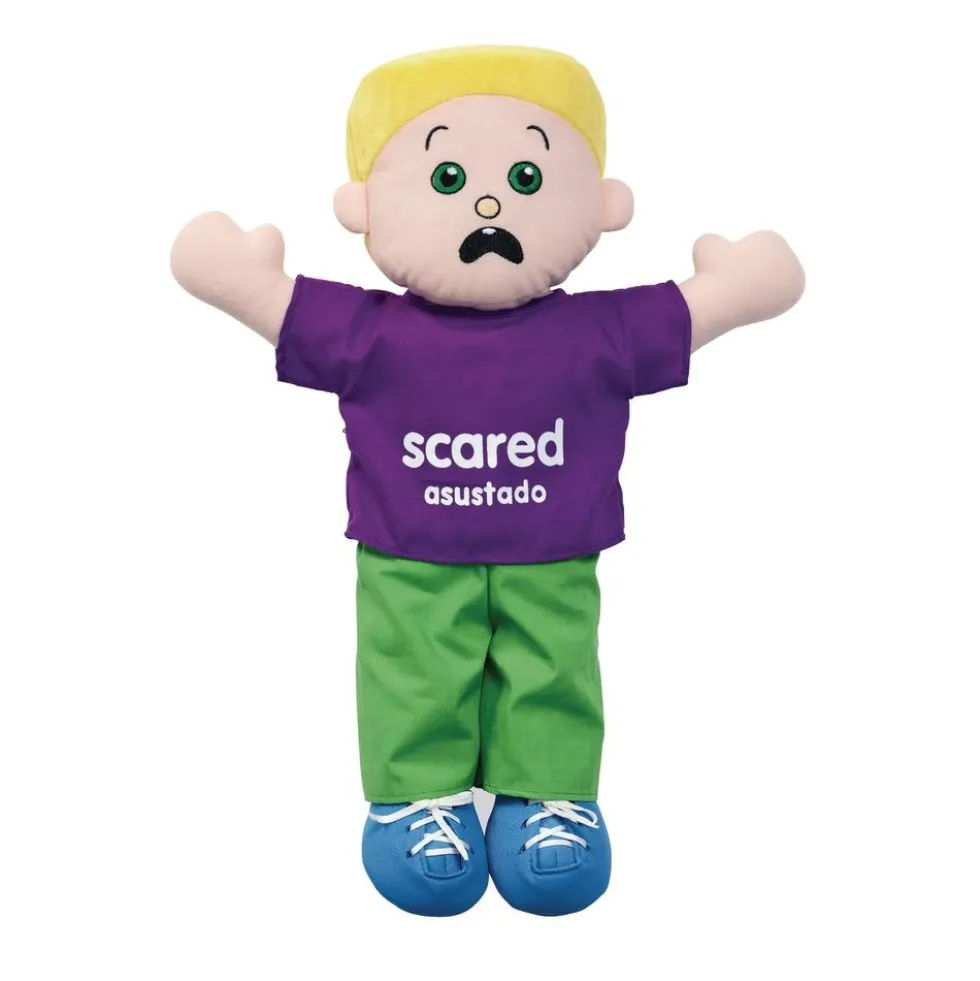 Excellerations® 18" Emotions Dolls Bilingual - Mad, Scared, Sad, Happy - Set of 4