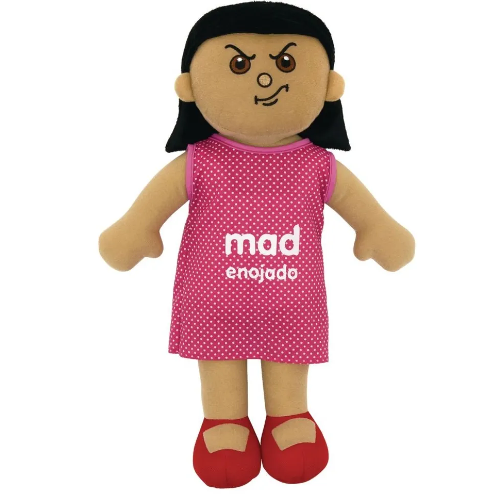 Excellerations® 18" Emotions Dolls Bilingual - Mad, Scared, Sad, Happy - Set of 4