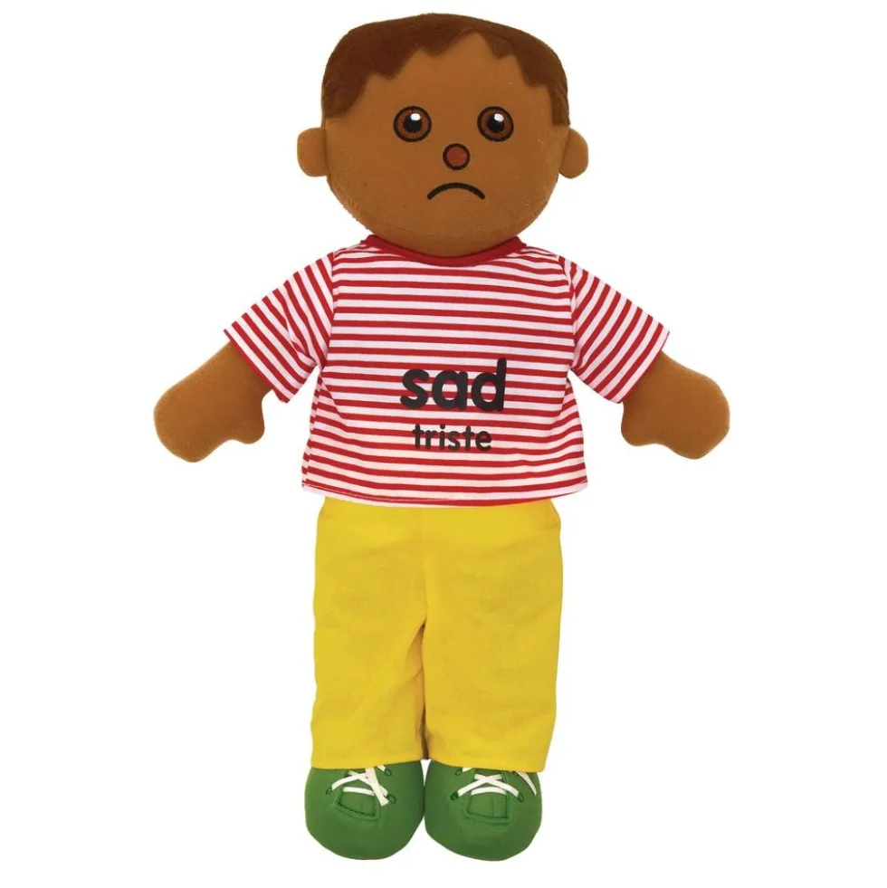 Excellerations® 18" Emotions Dolls Bilingual - Mad, Scared, Sad, Happy - Set of 4