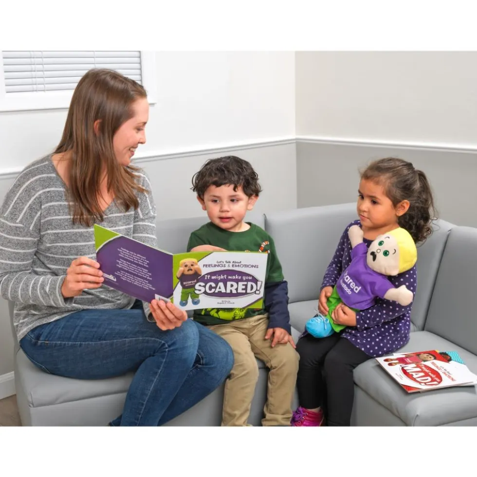 Excellerations® Emotions Spanish Books, Dolls and Blocks Kit 1 - 4 books 4 dolls 16 blocks