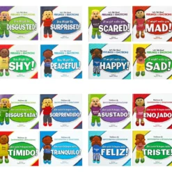 Excellerations® English & Spanish Emotions Books + Dolls Full Set - 16 books 8 dolls