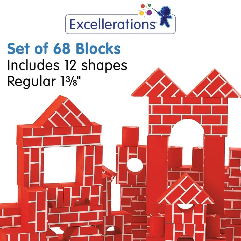 Excellerations® Foam Brick Blocks - Set of 68
