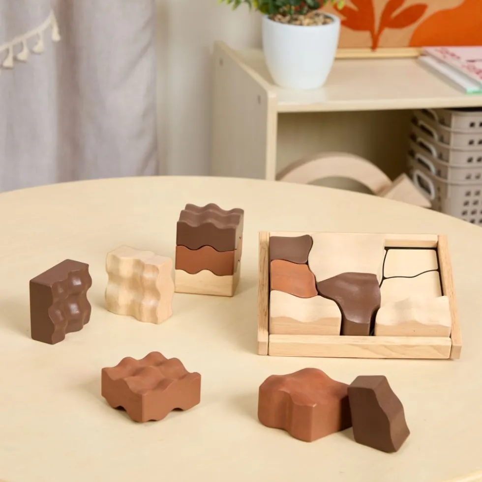 Excellerations® Natural Wood Puzzle and Stacker Set
