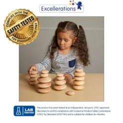 Excellerations® Natural Wood Stacking Stones Set of 20