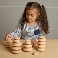 Excellerations® Natural Wood Stacking Stones Set of 20