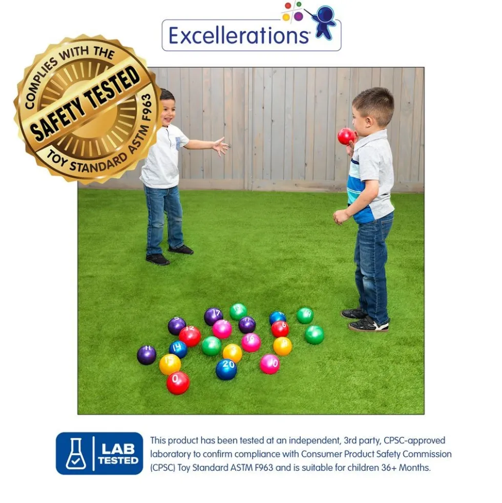 Excellerations® 3" Number Ball - Set of 21 with 1 Air Pump