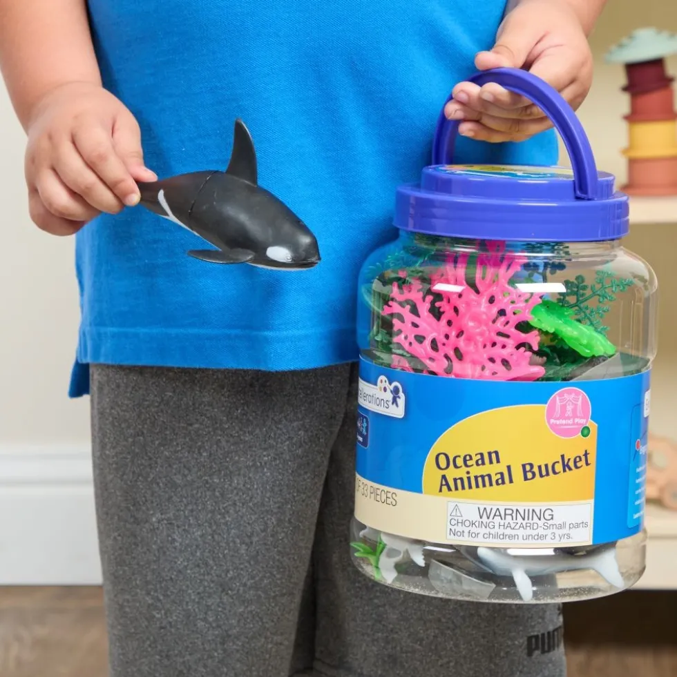 Excellerations® Ocean Animal Bucket - Set of 33 Pieces