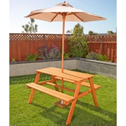 Excellerations® Outdoor Picnic Table with Umbrella - Large