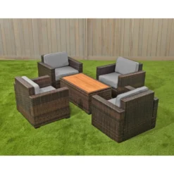 Excellerations® Outdoor Wicker Furniture 5-Piece Set (Preschool Height)