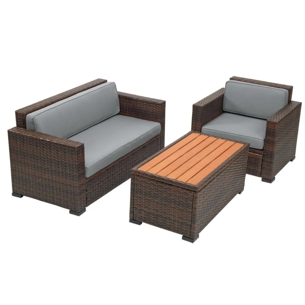 Excellerations® Outdoor Wicker Furniture 5-Piece Set (Preschool Height)