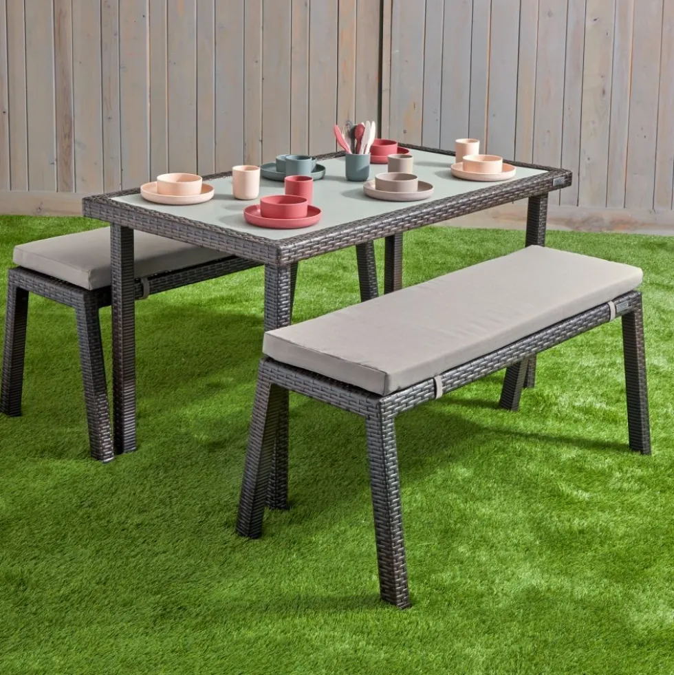 Excellerations® Outdoor Wicker Dining Set 26" (School Age Height)