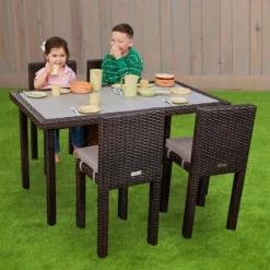 Excellerations® Outdoor Wicker Set - Table & 4 Chairs 26