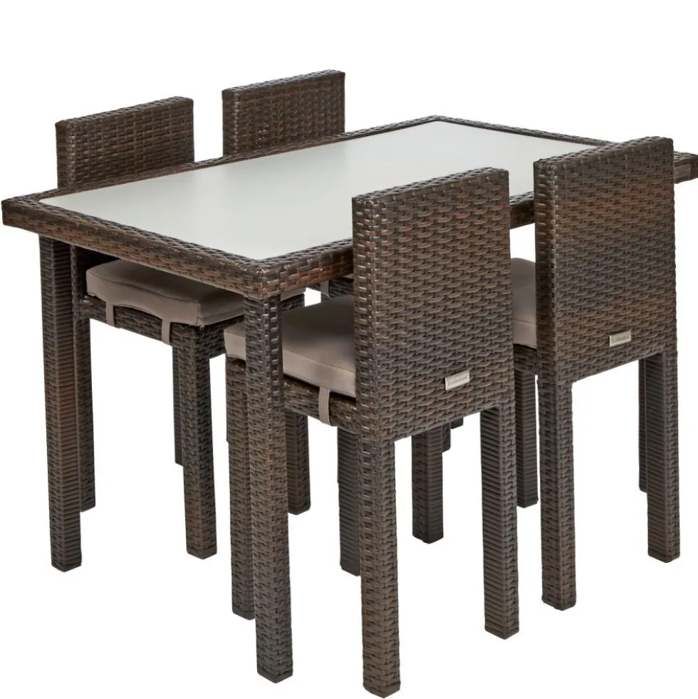Excellerations® Outdoor Wicker Set - Table & 4 Chairs 26" (School Age Height)