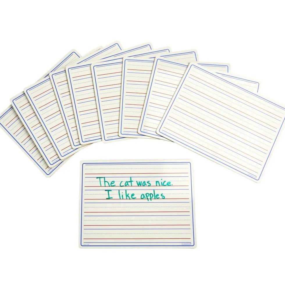 Excellerations® Reversible Dry-Erase Boards with Erasers - Set of 10