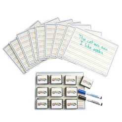 Excellerations® Reversible Dry-Erase Boards with Erasers - Set of 10
