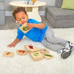 Excellerations® Reversible Wooden Vegetable Tiles - Set of 18