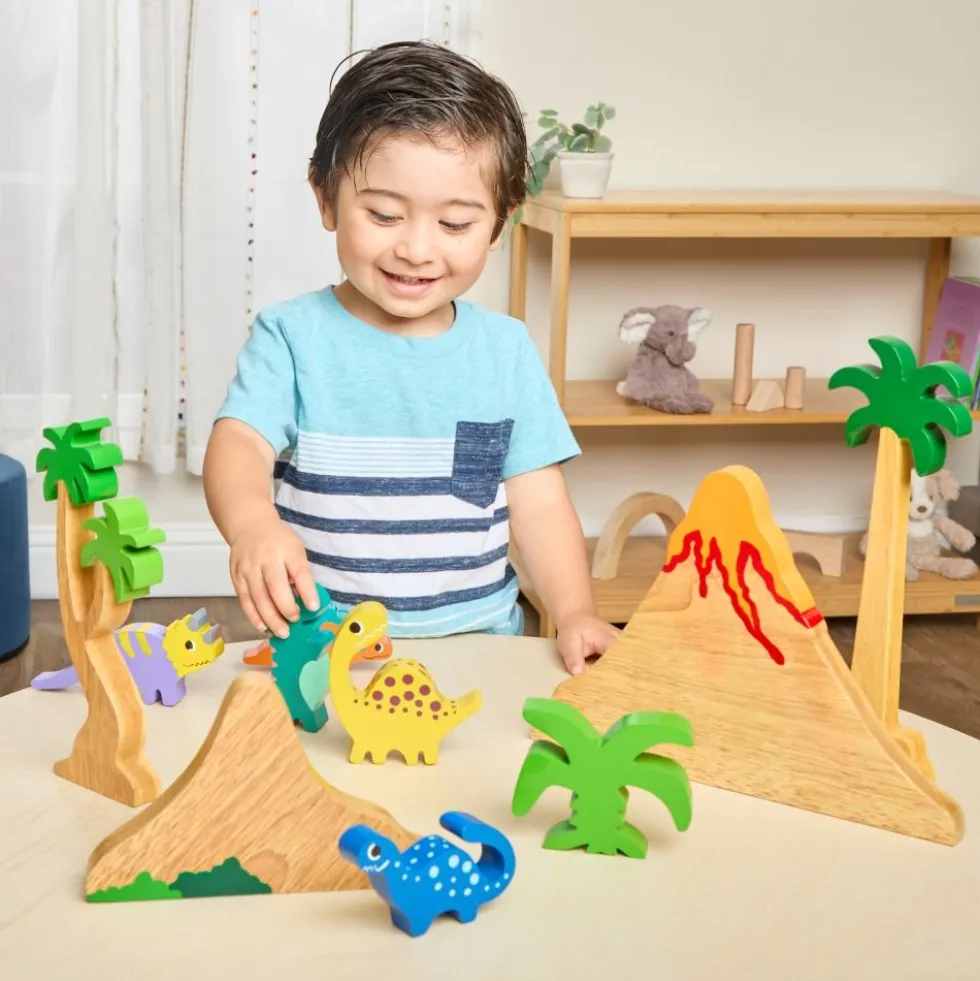 Excellerations® Rubberwood Dinosaur Play Set - 10 Pieces