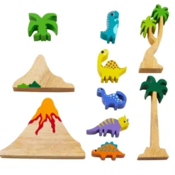 Excellerations® Rubberwood Dinosaur Play Set - 10 Pieces