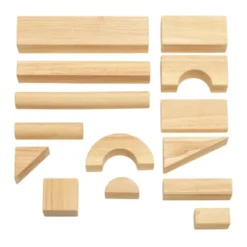 Excellerations® Rubberwood Floor Unit Building Blocks - Starter Set of 58