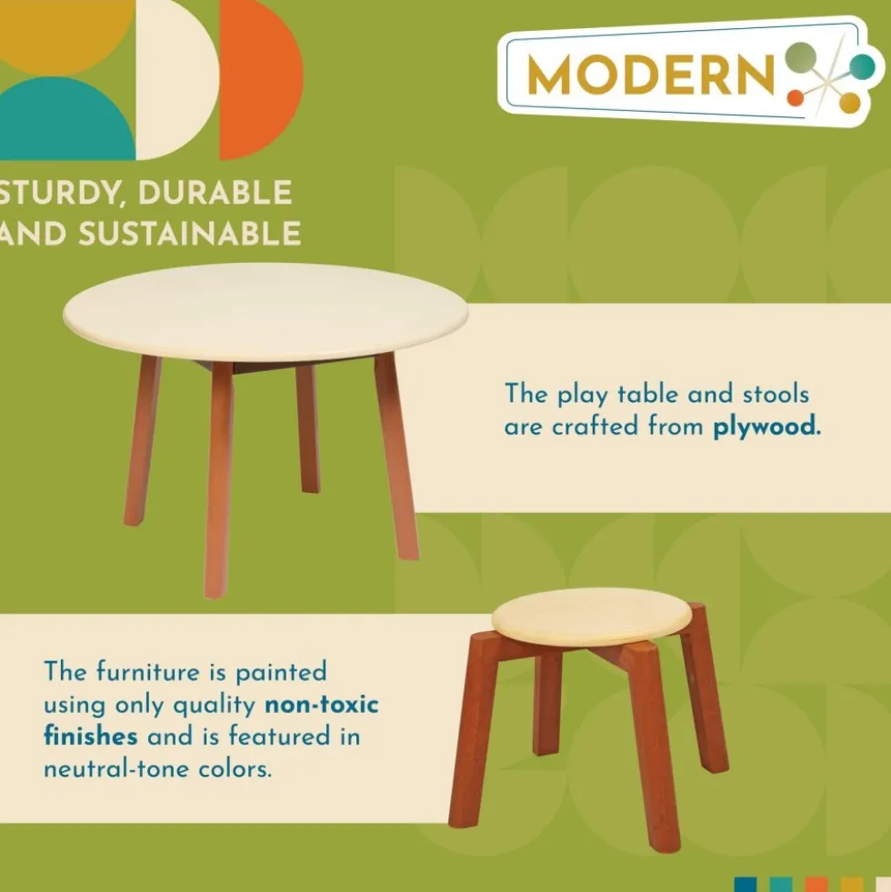 Excellerations® Rubberwood Table and Stool Set