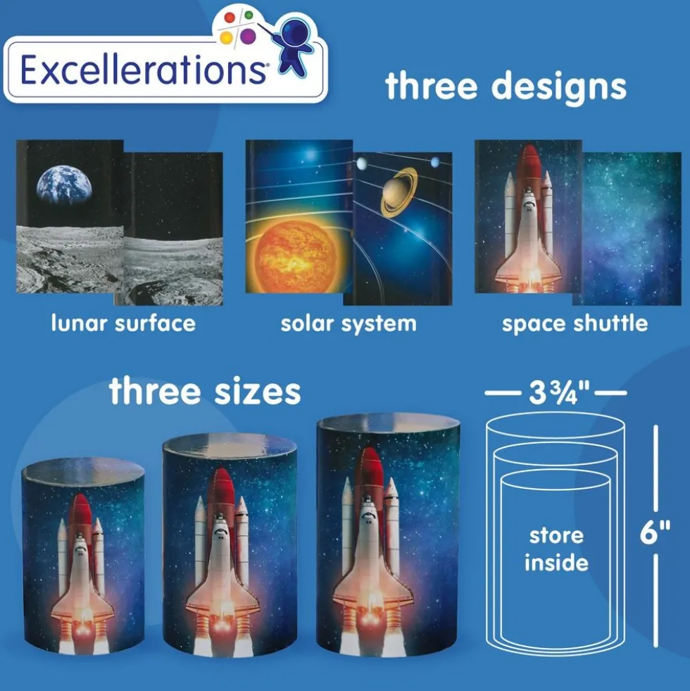 Excellerations® Space Cylinders - Set of 18