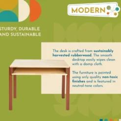Excellerations® Sustainable Rubberwood Desk (Preschool Height)