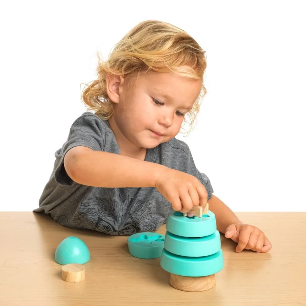 Excellerations® Sustainably Harvested Rubberwood Stacking Play Toys