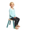 Excellerations® Sustainably Harvested Rubber Wood Emotions Stool - Happy