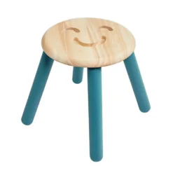 Excellerations® Sustainably Harvested Rubber Wood Emotions Stool - Happy
