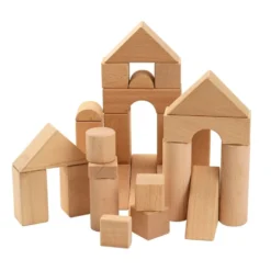 Excellerations® Sustainably Harvested Rubberwood Tabletop Unit Blocks - 110 Piece Set