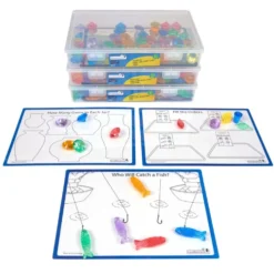 Excellerations®ThinkTotes™ Light Table Math Activity Sets: Food, Fish, & Gems 303pcs