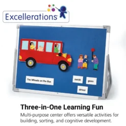 Excellerations® Three-In-One - Easel, Magnetic Dry Erase + Flannel Board 24